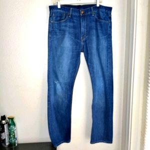 Levi's sz 36 32 blue Mens distressed knee jeans